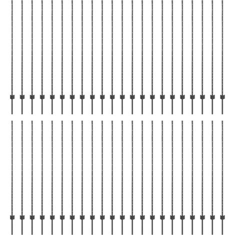 Grillage rouleau，Poteaux de clôture 88 pcs Gris 200 cm Acier (1/5)