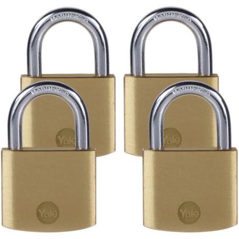 Lucchetto in ottone YALE - Set di 4 - Serratura da 40 mm - 3 chiavi - 24254000 (1/5)