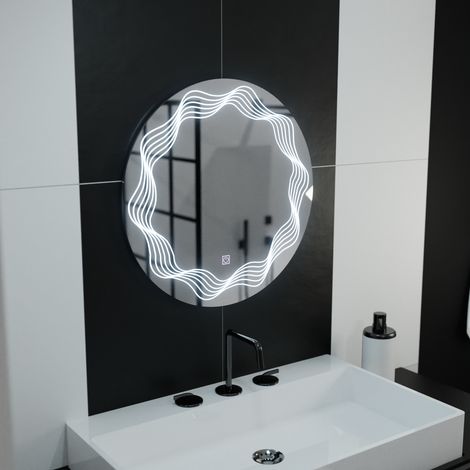 Miroir LED Rond 60cm Flusso Touch Systeme Desembuage Gradable (1/5)