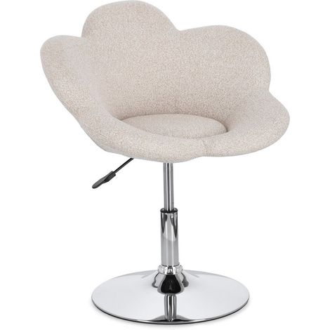 Poltroncina "Fleur" girevole struttura in acciaio e rivestimento in poliestere per interno -Nero/Beige (1/4)