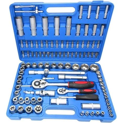 VALIGIA SET CHIAVI A BUSSOLA 108 PEZZI 1/4''-1/2'' VANADIUM CON CRICCHETTO tools (1/5)