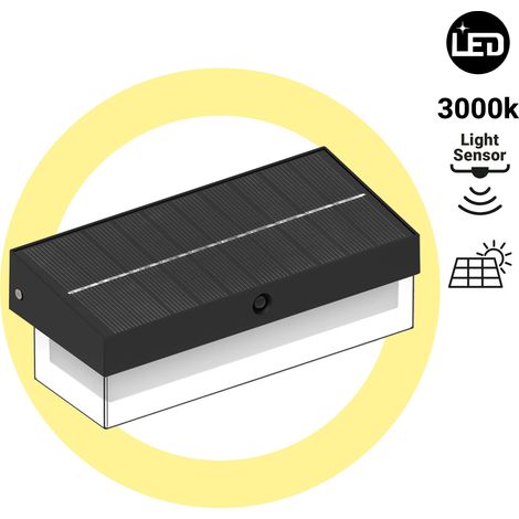 Lámpara LED Solar Con Sensor De Microondas - 3000K - IP65 -