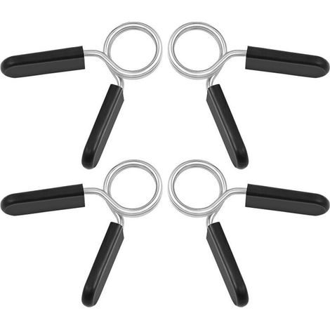 Wakauto 4 pièces pinces d'haltères pinces à ressort pinces d'haltères adaptées aux barres de poids lisses Standard de 28mm