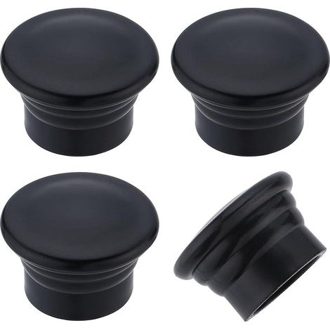 tapas negras para extremos de barra de cortina, remates de cortina de plástico de 28 mm en forma de columna, tapas decorativas de repuesto para barras de cortina romanas de oficina en casa.