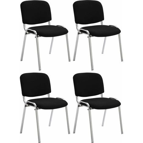 Set di 4 sedie Ken Chrome in tessuto nero