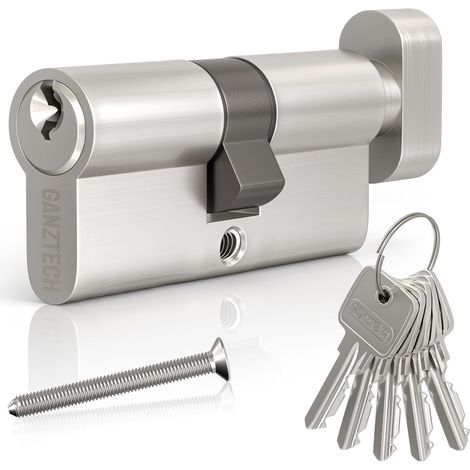 Cylindre de Serrure Européen - 1 Pièce - Alliage d'Aluminium Nickelé - Sécurité Anti-Crochetage - Portes UPVC et Composites - 60mm (30/30) (1/5)