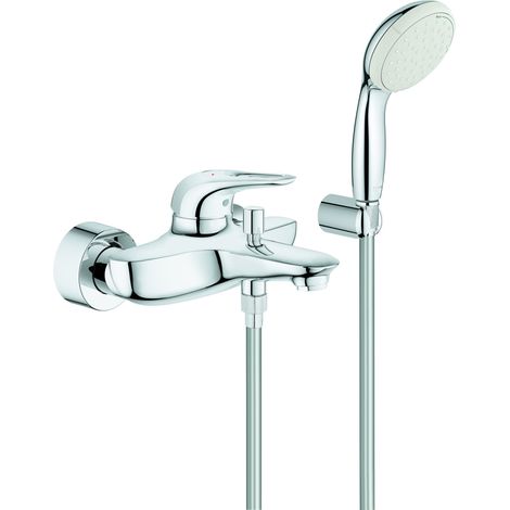 Grifo monomando para bañera EUROSTYLE DN 15. Mango cromado con palanca metálica más abierta (1/3)