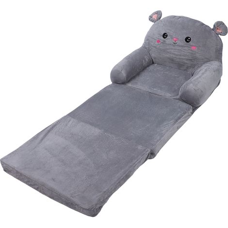 Canapé Enfant 2-en-1 Pliable en Tissu et Mousse Aéré, Fauteuil Inclinable 3 Couches pour Bébé et Enfant, Cartoon (1/5)