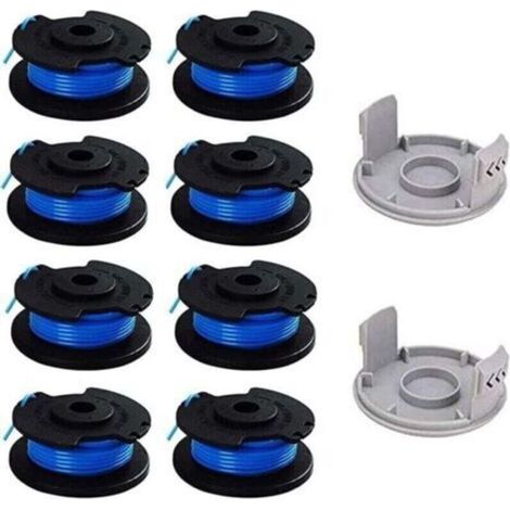 Bobine De Rechange Pour Coupe-Bordure - Diamètre 56x25 mm - Corde 1,65 mm - Compatible Modèles Sans Fil 18V 24V 40V - 8 Bobines + 2 Capuchons (1/5)