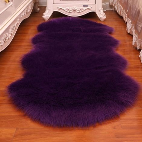 Tapis en fausse peau de mouton à poils longs, doux et moelleux, pour la décoration intérieure (1/5)