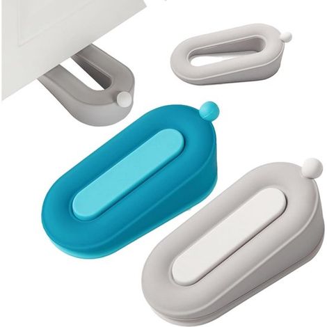 Fermaporta in gomma a cuneo (confezione da 2) - Fermaporta antiscivolo in silicone con ganci adesivi - Adatti a tutti i tipi di pavimento (1/3)