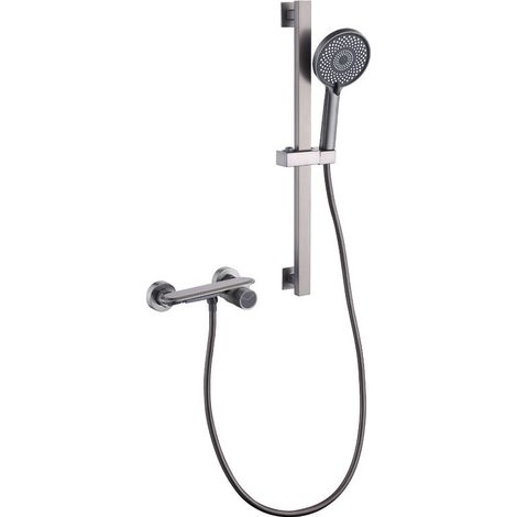 Cascade salle de bain baignoire mitigeur gris mitigeur de bain avec douche 3 Mode robinet mural bain douche salle de bain mitigeur，gris (1/5)