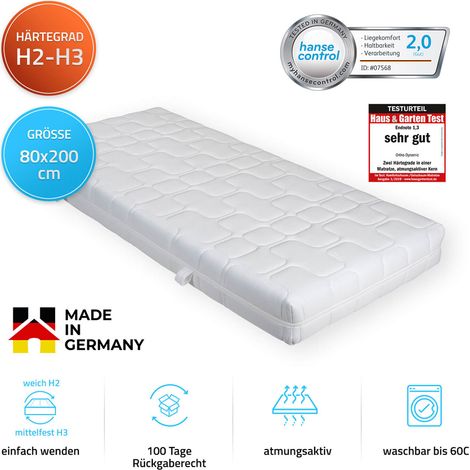 Home Deluxe - Colchón ORTHO DYNAMIC Fabricado en Alemania  Tamaño: 80 x 200 cm