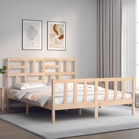 vidaXL Cadre de lit sans matelas 160x200 cm bois massif de pin (1/5)