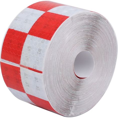 Bande d'avertissement réfléchissante en nid d'abeille, 5cm x 15M, pourpre blanc