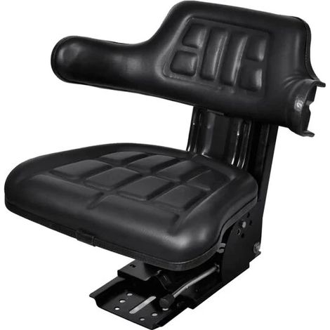 Siège de tracteur noir avec système de suspension (1/5)