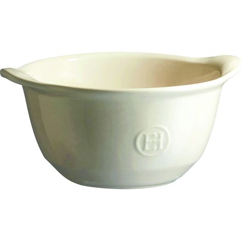 Emile Henry EH022149 - Ciotola per gratinare, Ceramica, Bianco argilla, 0,55 litri (1/4)