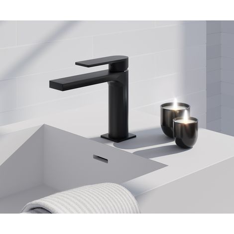 Grifería Monomando Lavabo Alpha Negro (1/3)