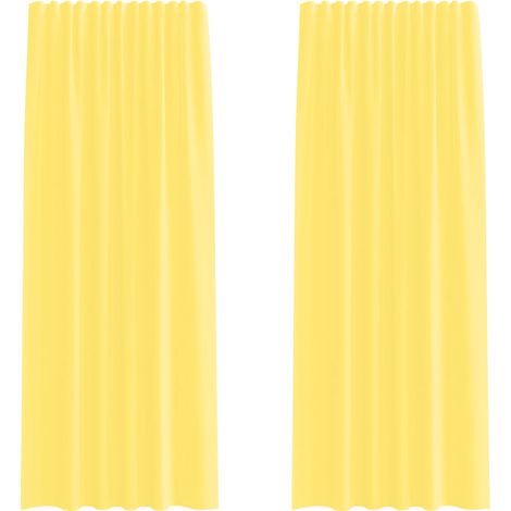 Maison Exclusive - Rideaux en voile avec passe-tringles 2 pcs jaune