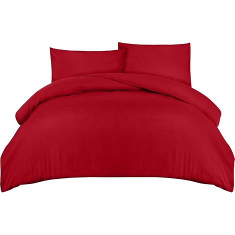 Juego de ropa de cama de 220 x 240 cm con funda nórdica y 2 fundas de almohada de 50 x 75 cm (rojo) - Juego de ropa de cama de 220 x 240 cm - Juego de funda nórdica de microfibra suave cepillada (1/5)