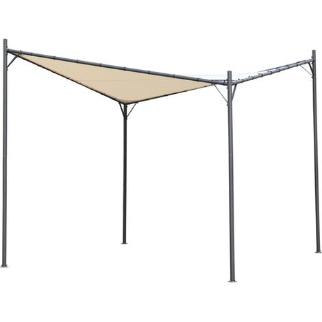 gazebo da esterno eurogarden "miami" in acciaio ecrù 3x3 m (1/2)