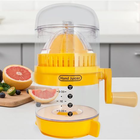 Manuelle Zitruspresse, kompakte Fruchtpresse mit rutschfestem Saugnapf, leicht zu reinigen, für Zitronen- und Orangensaft, für Küche und Haushalt (1/5)