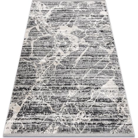 Modern carpet TULS structural, fringe 51322 Marble grey / ivory grey 140x190 cm