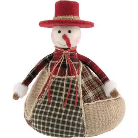 Pupazzo di neve patchwork 27 cm