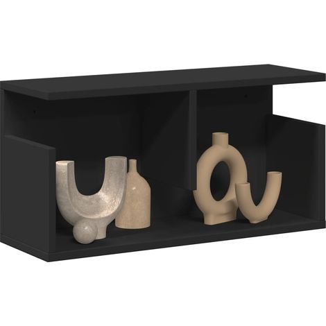 Wandschrank 60x20x30 cm Schwarz Holzwerkstoff