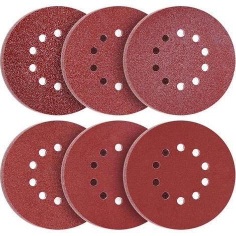 Disques de Ponçage 225 mm 60 Pièces Grain P40 P60 P80 P120 P240 P320 10 Trous Disques Abrasifs 225mm Ronds Papier Abrasif Ponceuse (1/5)