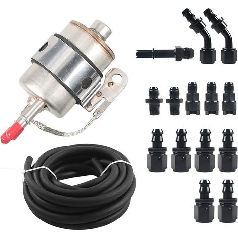 Kit d'adaptateur de ligne d'injection de carburant 6AN 25 pieds, conversion LS avec filtre/régulateur et 12 kits d'extrémité de tuyau pivotant à verrouillage par poussée pour Corvette C5 (1/4)