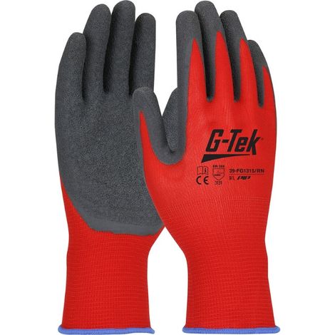 Gants doublure nylon enduction latex crêpé rouge G-TEK - 39-FG1315/RN T7