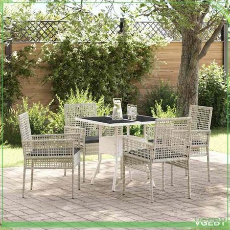 Ensemble de salle à manger pour jardin - FAF7291712451508 - Poly rotin - Gris - Résistant aux intempéries (1/5)