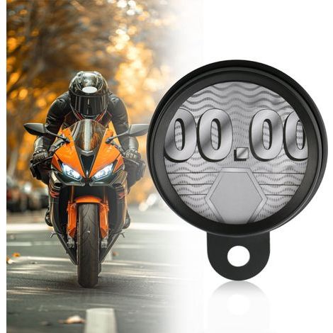 Runder Motorradkennzeichenhalter – Wasserdichter Taxikennzeichenhalter aus Aluminiumlegierung – Universeller 87-mm-Motorradkennzeichenschutz – Schwarzes Zubehör mit (1/5)