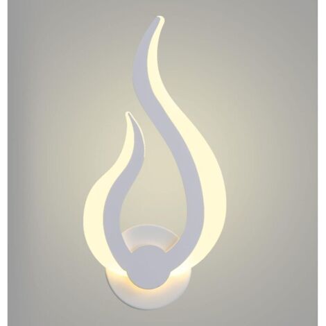 Applique Murale Intérieur LED, 10W Lampe Murale Moderne, Forme de Flamme Mural Veilleuse 3000K Blanc Chaud pour Cuisine Escalier Chambre Couloir, 220V IP20 [Classe énergétique E] (1/4)