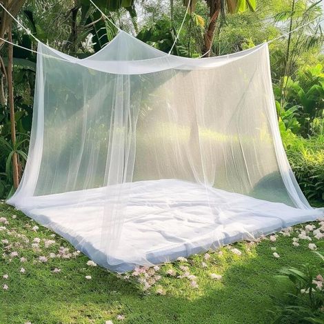 Mosquito net 220 x 200 x 200 cm, bed mosquito net, travel mosquito net, fine and durable net, lightweight and ideal for home, travel and camping - protects against mosquitoes (1/4)