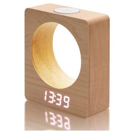 NALOOKAMIC Réveil numérique silencieux en bois avec lumière, 3 alarmes de chevet, alimentation secteur, quatre niveaux d'intensité LED avec affichage de la température et du calendrier (1/5)