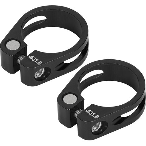 Lot de deux colliers de serrage rapides en aluminium pour tige de selle de vélo, adaptés aux accessoires de vélo, noirs. (1/5)