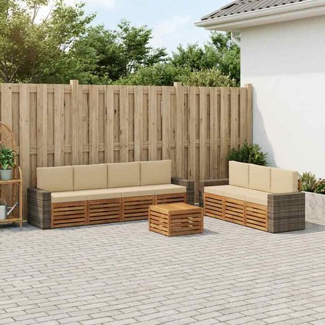 vidaXL Sofagarnituren mit Kissen 8 pcs Massivholz Akazie (1/5)