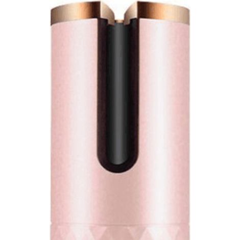 Boucleur à cheveux automatique rechargeable, chauffe rapide, fer à friser rotatif portable pour femmes et filles, rose (1/4)