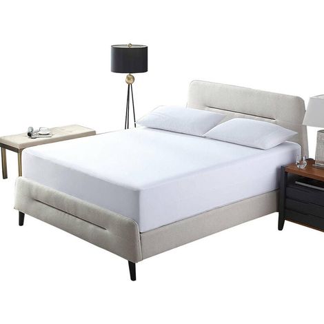 Drap-Housse Imperméable Drap de Lit Protège Matelas, Blanc, 80x200cm