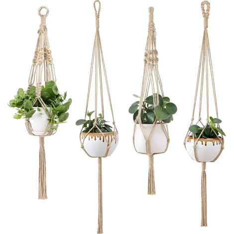 Ensemble de 4 supports pour pots de fleurs suspendus