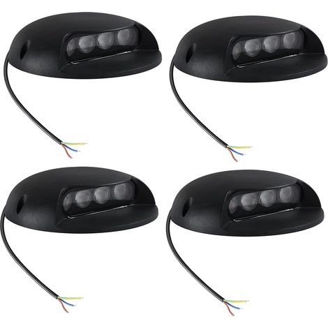 Faretto LED da incasso per esterni, impermeabile IP65, montaggio a superficie, illuminazione interrata su un solo lato per scale, giardino, vialetto, illuminazione paesaggistica, confezione da 4 (colo (1/5)