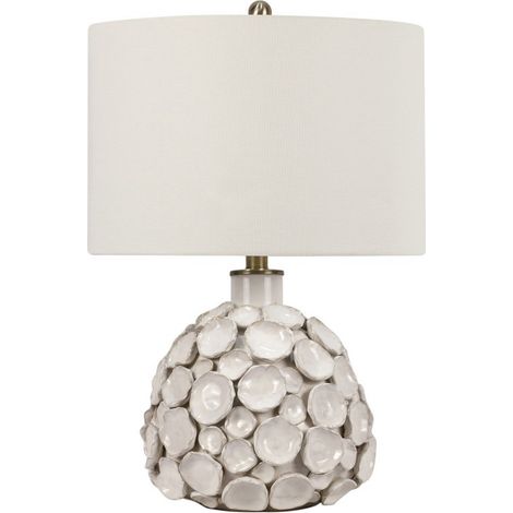 57cm Table Lamp - Ceramic - L38 x W38 x H57 cm - Glossy White/Cream Finish