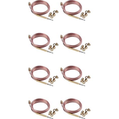 Kit de Thermocouple Universel pour Cuisinière à Gaz 8 Pièces 1500 mm M6X0,75 avec Écrou de Trop-Plein (40) Thermocouple de Remplacement (1/5)