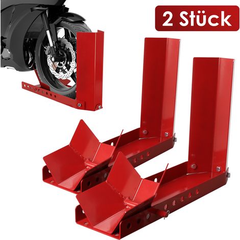 2x Cavalletto per moto Staffa di montaggio Cric posteriore per moto Ausilio di montaggio Staffa di trasporto Staffa di montaggio moto rossa (1/5)