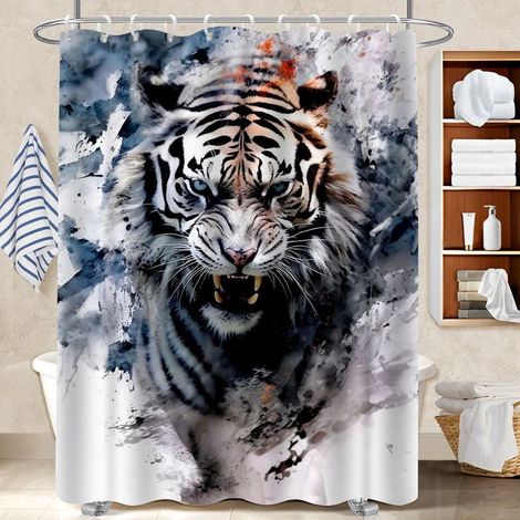 Rideau polyester pour douche 180x180 moderne rideau imperméable pour idéal location saisonnière (1/5)