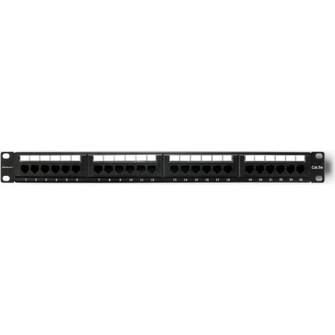 Qoltec Patchpanel RACK 24 Anschlüsse Kat.5E UTP Schwarz (1/4)