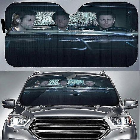 Pare-soleil de voiture inspiré du film Supernatural, avec Sam Dean Winchester et Castiel. Accessoires auto, pare-soleil, pare-soleil de voiture, pare-brise – Vert armée (1/4)