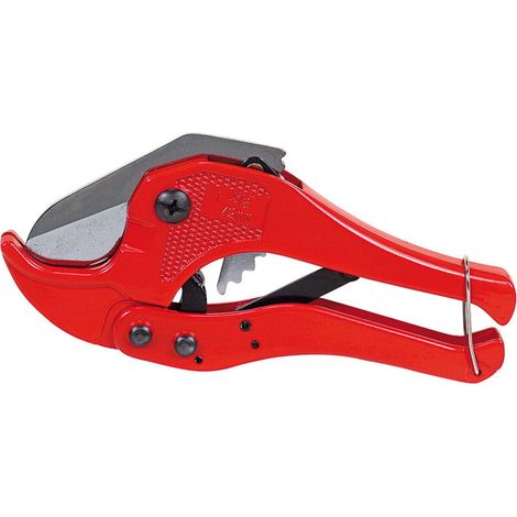 K42 Kunststoffrohrschneider, geeignet für PVC- und PER-Rohre – Ratschenmechanismus – Durchmesser 0–42 mm – Austauschbare Klingen – 36099